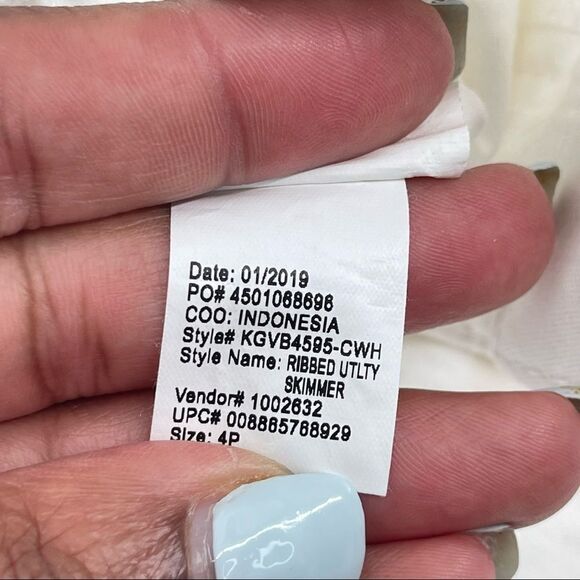 Gloria Vanderbilt Petites Crystal White Ribbed Utility Skimmer Capri Pants 4P - Picture 15 of 16